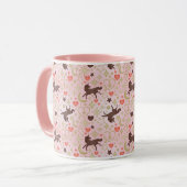 Afro Unicorn Herz & Star Pink Muster Tasse (Vorderseite Links)