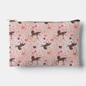 Afro Unicorn Herz & Star Pink Muster Zubehörtasche (Vorderseite)