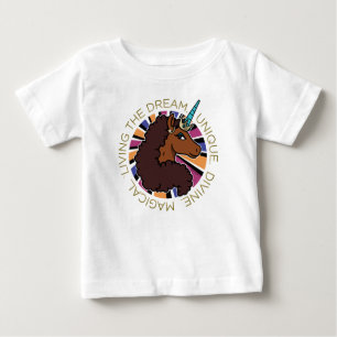 Afro Unicorn Living the Dream Design Baby T-shirt