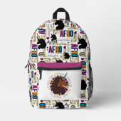Afro Unicorn Living the Dream Design Bedruckter Rucksack (Vorderseite)