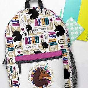 Afro Unicorn Living the Dream Design Bedruckter Rucksack