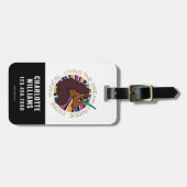 Afro Unicorn Living the Dream Design Gepäckanhänger (Vorderseite horizontal)