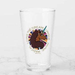 Afro Unicorn Living the Dream Design Glas