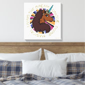Afro Unicorn Living the Dream Design Leinwanddruck (Insitu (Schlafzimmer))
