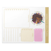 Afro Unicorn Living the Dream Design Notizblock (Vorderseite)