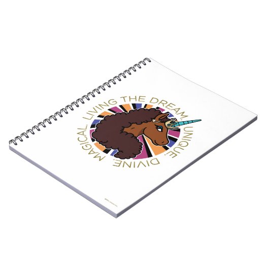 Afro Unicorn Living the Dream Design Notizblock (Linke Seite)