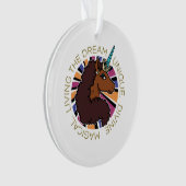 Afro Unicorn Living the Dream Design Ornament (Vorderseite)