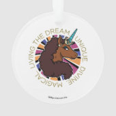 Afro Unicorn Living the Dream Design Ornament (Rückseite)