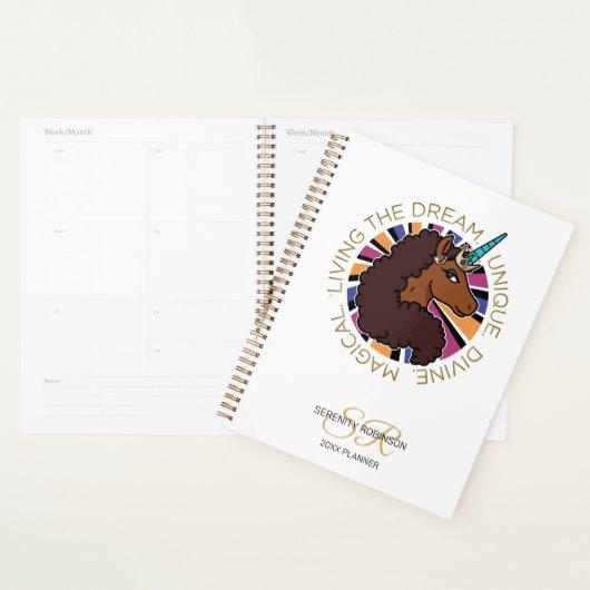 Afro Unicorn Living the Dream Design Planer (Anzeige)
