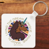 Afro Unicorn Living the Dream Design Schlüsselanhänger (Rückseite)