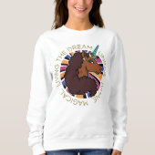Afro Unicorn Living the Dream Design Sweatshirt (Vorderseite)