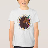 Afro Unicorn Living the Dream Design Tri-Blend Shirt (Vorderseite)