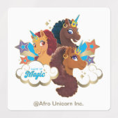 Afro Unicorn "Made of Magic" Trio Design Etiketten (Design 1)