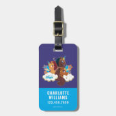 Afro Unicorn "Made of Magic" Trio Design Gepäckanhänger (Vorderseite vertikal)