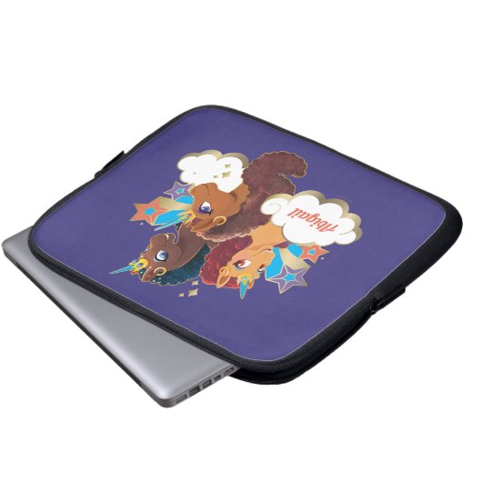 Afro Unicorn "Made of Magic" Trio Design Laptopschutzhülle (Vorne Knopf)