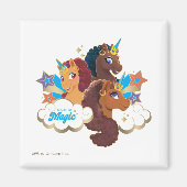 Afro Unicorn "Made of Magic" Trio Design Magnet (Vorne)