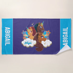 Afro Unicorn "Made of Magic" Trio Design Strandtuch