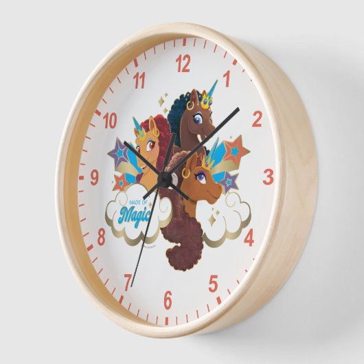 Afro Unicorn "Made of Magic" Trio Design Uhr (Winkel)