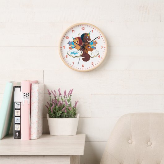 Afro Unicorn "Made of Magic" Trio Design Uhr (Lesesaal)