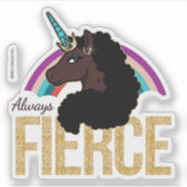 Afro Unicorn | Magical - Always Fierce Aufkleber (Vorderseite)
