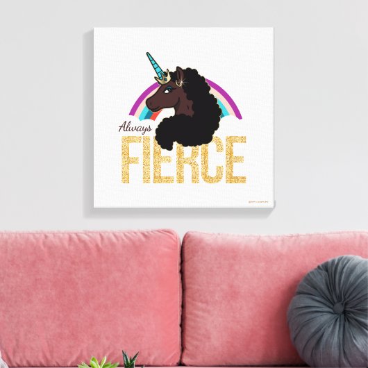 Afro Unicorn | Magical - Always Fierce Leinwanddruck (Insitu (Wohnzimmer))