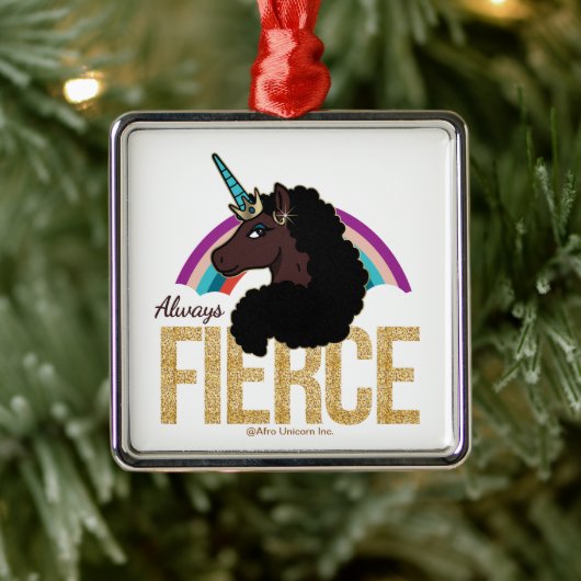 Afro Unicorn | Magical - Always Fierce Ornament Aus Metall (Baum)