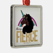 Afro Unicorn | Magical - Always Fierce Ornament Aus Metall (Rechts)