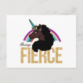 Afro Unicorn | Magical - Always Fierce Postkarte (Vorderseite)