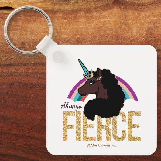 Afro Unicorn | Magical - Always Fierce Schlüsselanhänger (Vorderseite)