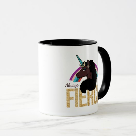 Afro Unicorn | Magical - Always Fierce Tasse (VorderseiteRechts)