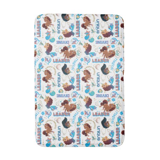 Afro Unicorn Magical Empowerment Muster Badematte (Vorderseite Vertikal)