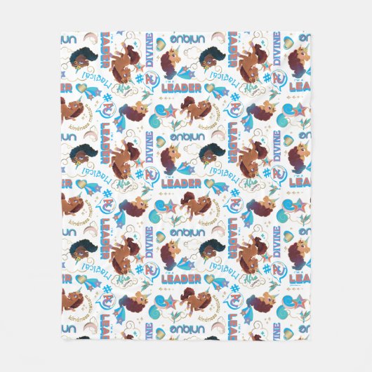 Afro Unicorn Magical Empowerment Muster Fleecedecke (Vorderseite)