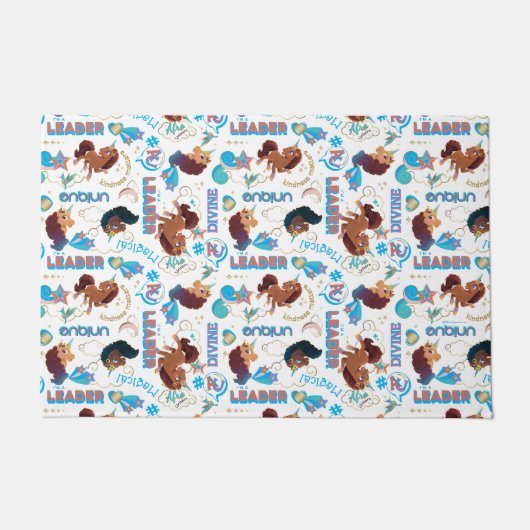 Afro Unicorn Magical Empowerment Muster Fußmatte (Vorderseite)