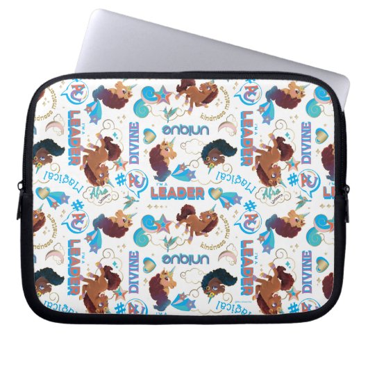 Afro Unicorn Magical Empowerment Muster Laptopschutzhülle (Vorderseite)