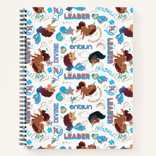 Afro Unicorn Magical Empowerment Muster Notizblock (Vorderseite)