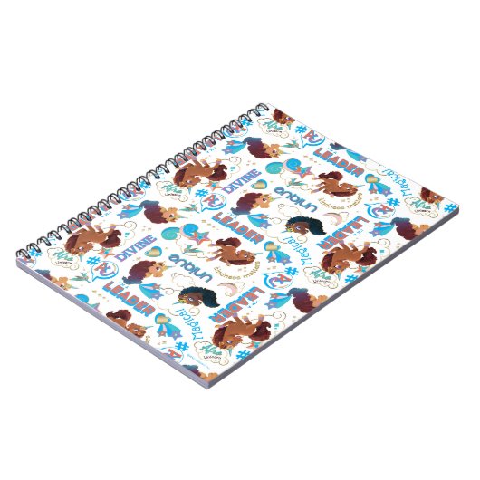 Afro Unicorn Magical Empowerment Muster Notizblock (Linke Seite)