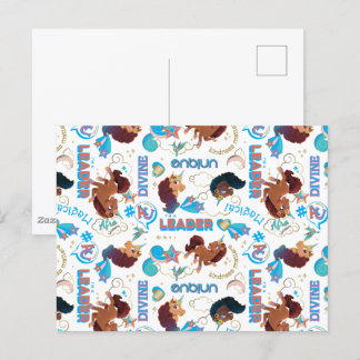 Afro Unicorn Magical Empowerment Muster Postkarte