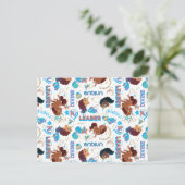 Afro Unicorn Magical Empowerment Muster Postkarte (Stehend Vorderseite)