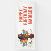 Afro Unicorn Magical Girl's Birthday Banner (Vertikal)