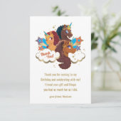 Afro Unicorn | Magical Girls Birthday Dankeskarte (Stehend Vorderseite)