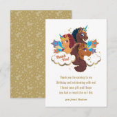 Afro Unicorn | Magical Girls Birthday Dankeskarte (Vorne/Hinten)