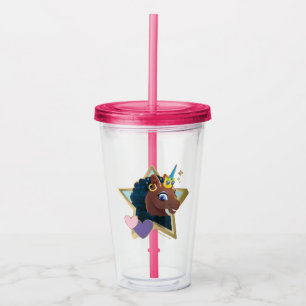 Afro Unicorn Magical Star Acryltrinkbecher