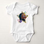 Afro Unicorn Magical Star Baby Strampler (Vorderseite)
