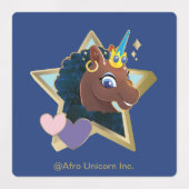 Afro Unicorn Magical Star Etiketten (Design 1)