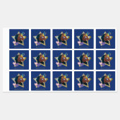 Afro Unicorn Magical Star Etiketten (Blatt)