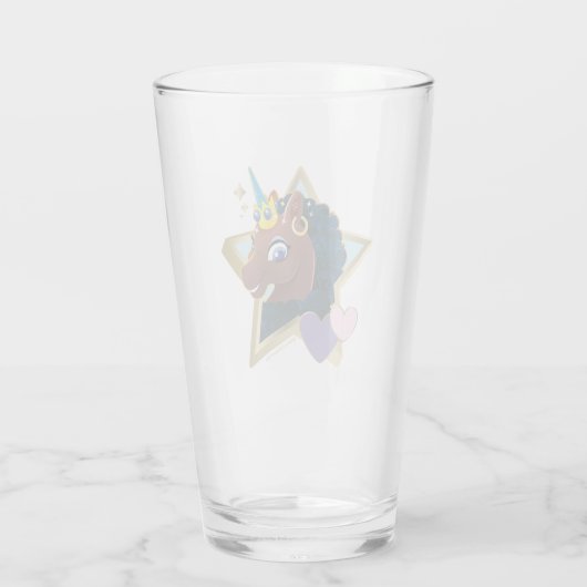 Afro Unicorn Magical Star Glas (Rückseite)