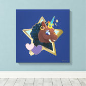 Afro Unicorn Magical Star Leinwanddruck (Insitu (Holzboden))