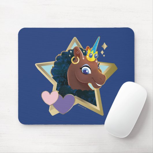 Afro Unicorn Magical Star Mousepad (Mit Mouse)