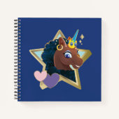 Afro Unicorn Magical Star Notizblock (Vorderseite)