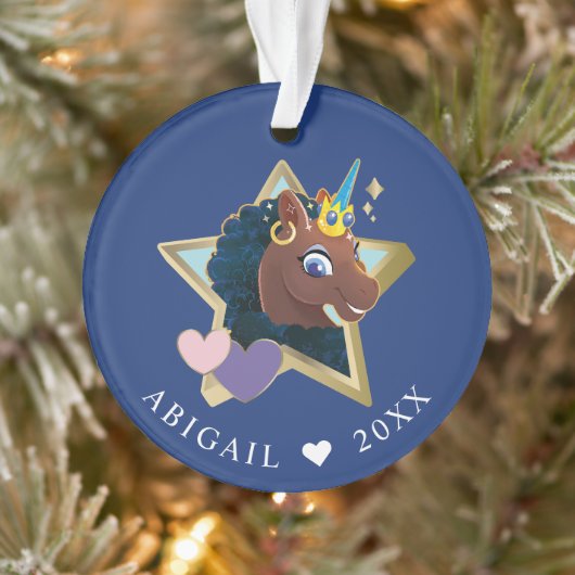 Afro Unicorn Magical Star Ornament (Baum)